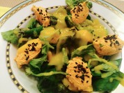 Jarní salát se sýrovými nočky a s mangovou zálivkou podle metabolic balance